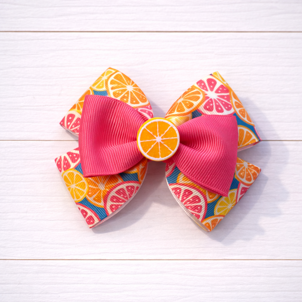 Pink Citrus Grosgrain Bow