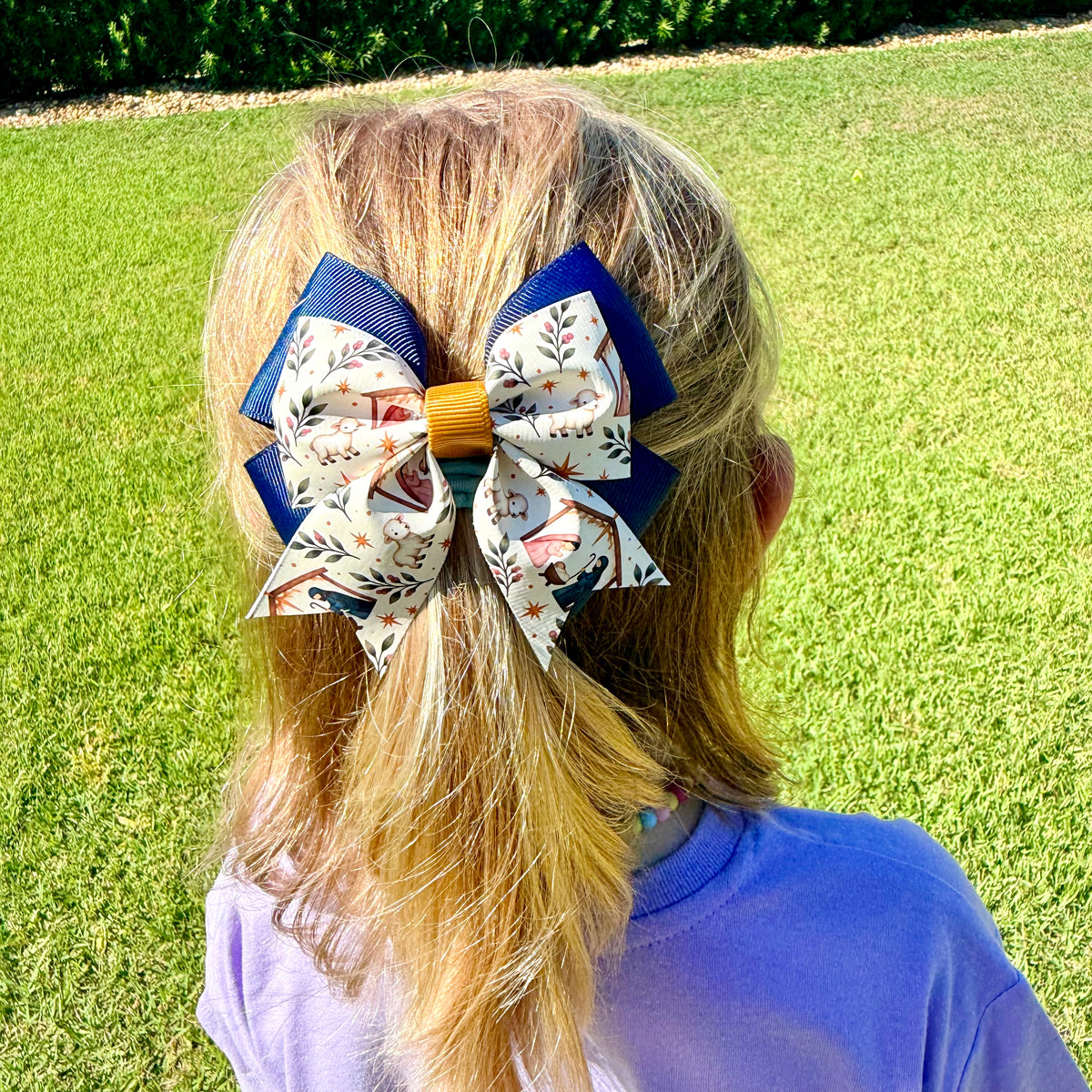 Nativity Christmas Bow