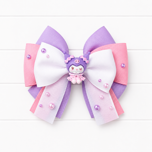 Mischievous Purple Kitty Bow