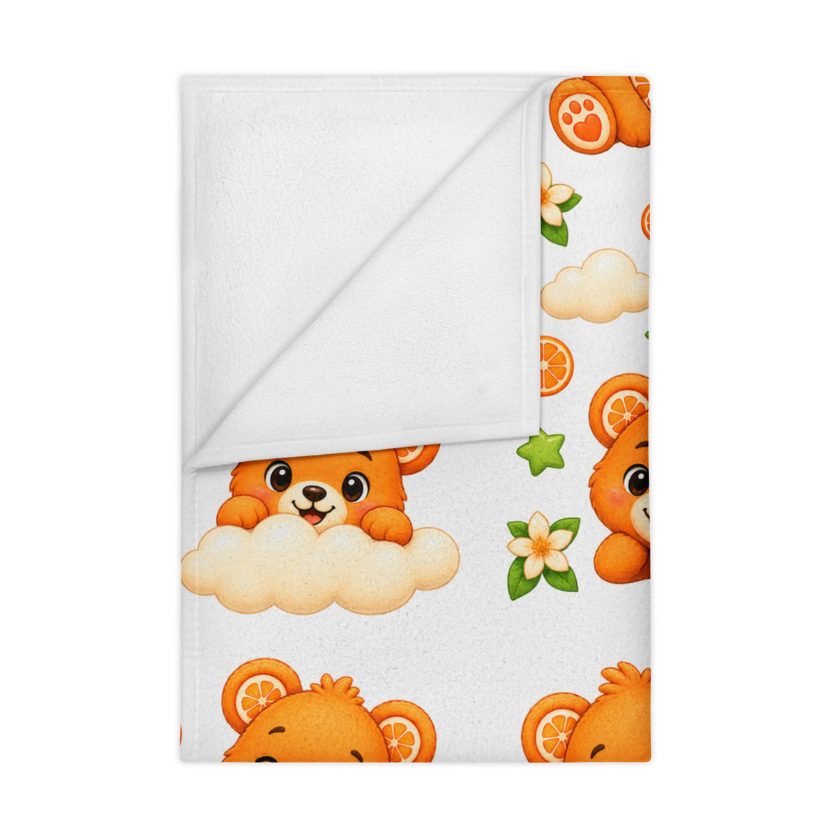 Toddler Blanket — Howerbell the Citrus Bear - Pattern Plush Baby Throw for Nursery