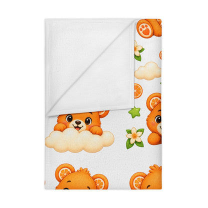 Toddler Blanket — Howerbell the Citrus Bear - Pattern Plush Baby Throw for Nursery