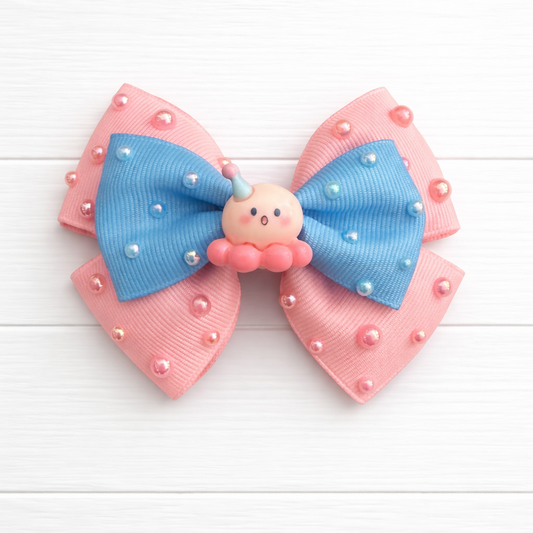 Octopus Sparkle Grosgrain Bow