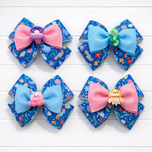 Splashy Pals Pattern Grosgrain Bow