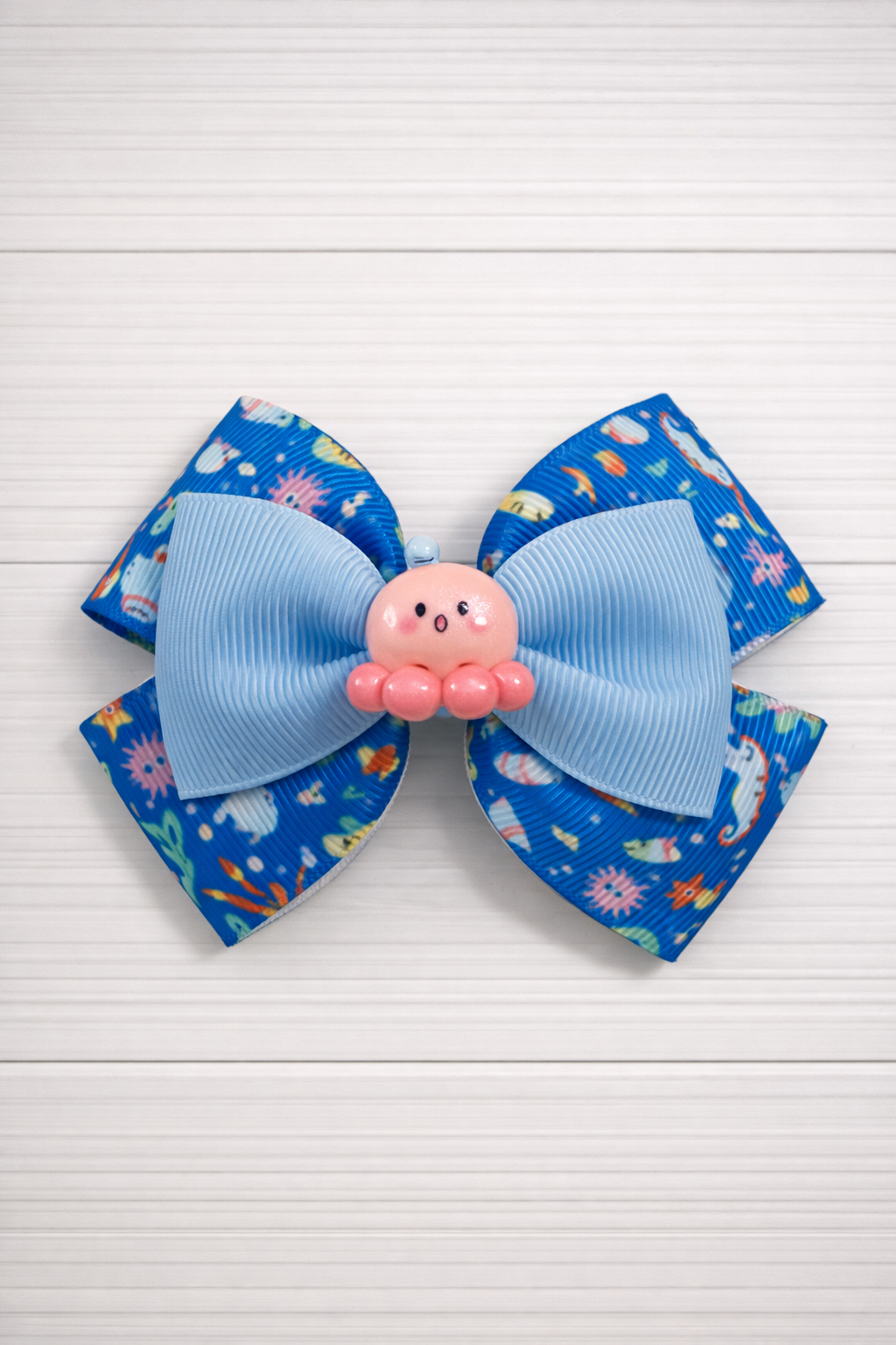 Octopus Pattern Grosgrain Bow