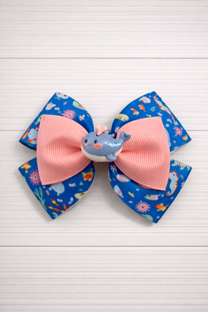 Octopus Pattern Grosgrain Bow
