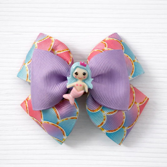 Purple Mermaid Grosgrain Bow