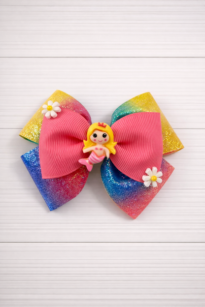 Sun-Kissed Seas Sparkle Grosgrain Bow