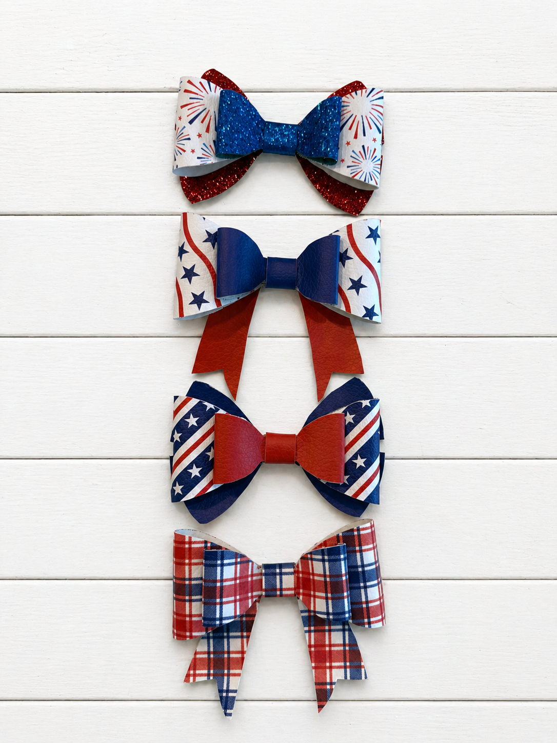 Fireworks Faux Leather Bow