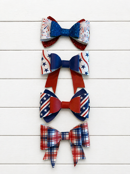 Fireworks Faux Leather Bow
